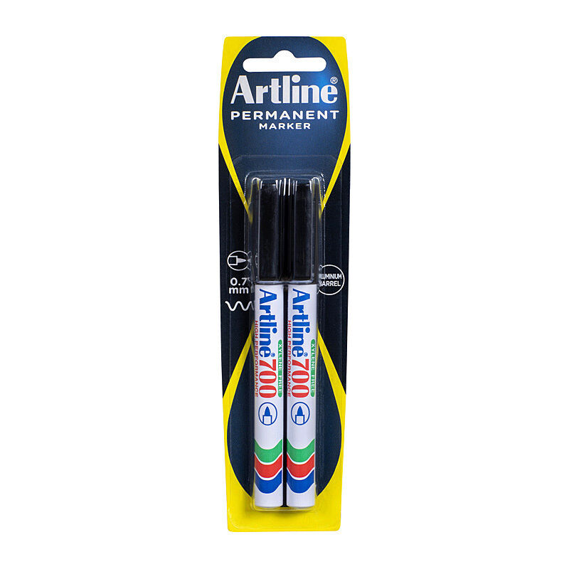 Artline700 PermMrk Blk Pk2 Bx6