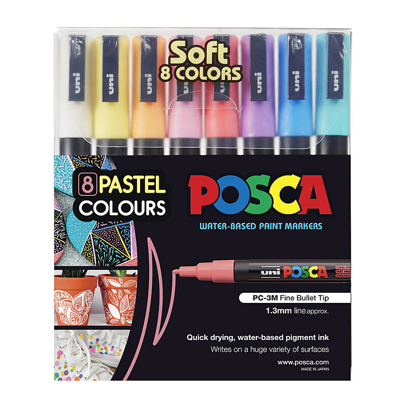 Posca PC-3M Paint Soft Col Pk8