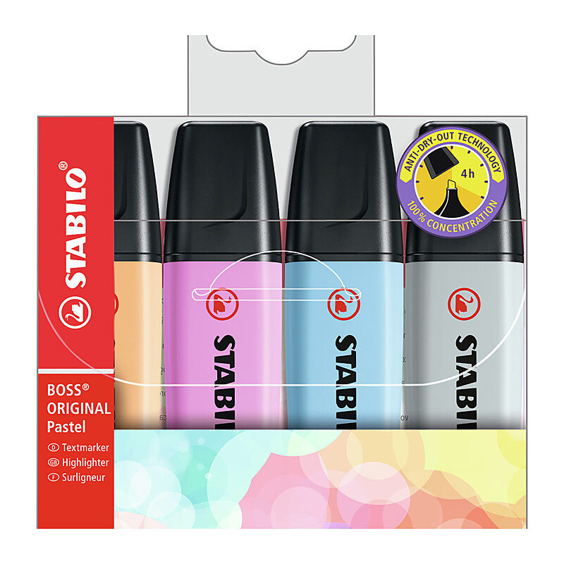 Stabilo Boss Pstl Ast1 Pk4 Bx5