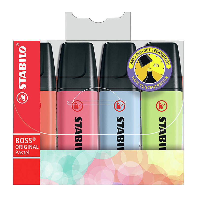 Stabilo Boss Pstl Ast2 Pk4 Bx5